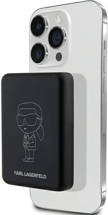Karl Lagerfeld Powerbank indukcyjny KLPBM5KIOTTGK 5000mAh czarny/black NFT Outline Ikonik MagSafe (5000 mAh, 15 W)