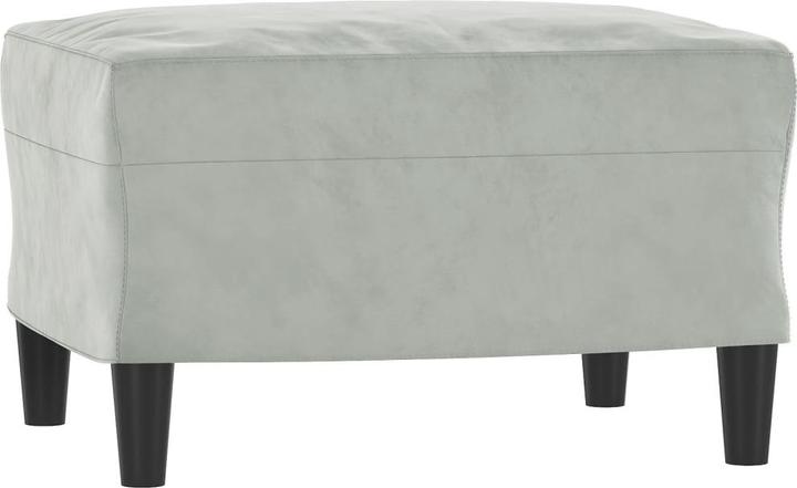 Produktbild vidaXL Sessel mit Hocker Hellgrau 60 cm Samt,Farbe