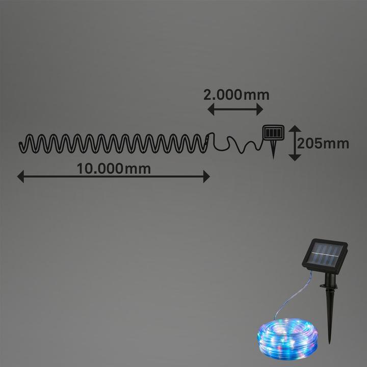 Produktbild Briloner Solar Multicolor LED-Band, 100xRGB-LED, IP44, aussen, 10m (IP44)