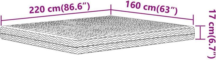 Actual product image vidaXL Schaumstoffmatratze 160 x 220 cm Härtegrad H2 H3 (160 x 220 cm, Foam core)