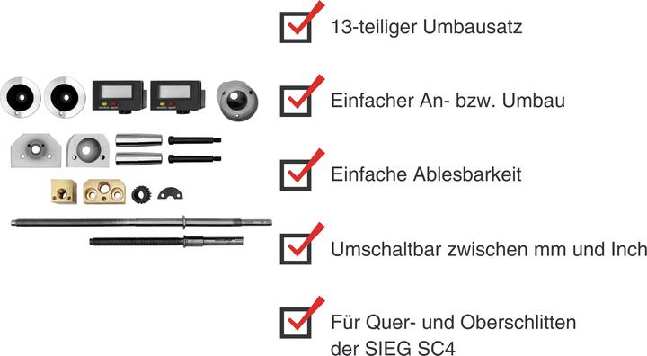 Immagine prodotto Paulimot Umbausatz digitaler Nonius für Quer- und Oberschlitten SIEG SC4