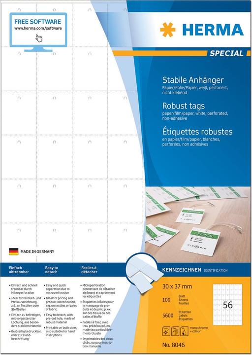 Actual product image HERMA Attachment labels A4