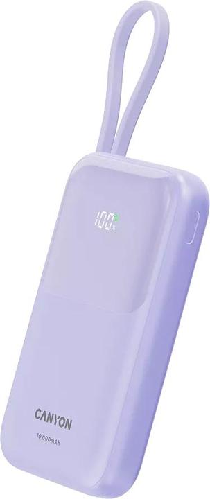 Image du produit Canyon power bank OnPower 101 built-in cable 10000 mAh PD22.5W Violetin (10000 mAh, 22.50 Wh)