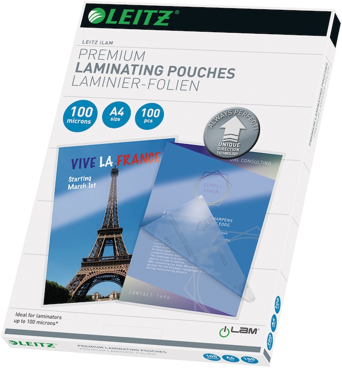 Produktbild Leitz Heisslaminierfolien (A4, 100 Stück, 100 µm)
