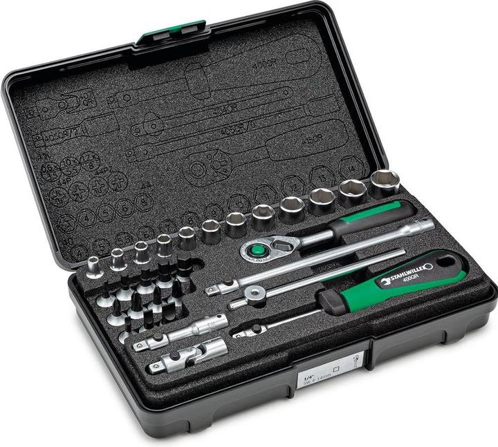 Image du produit Stahlwille 40/24/6QR Garniture de clé à douille 1/4 carré (6 mm, 12 mm, 14 mm, 5,5 mm, 10 mm, 7 mm, 11 mm, 5 mm, 8 mm, 9 mm, 4,5 mm, 13 mm, 4 mm)