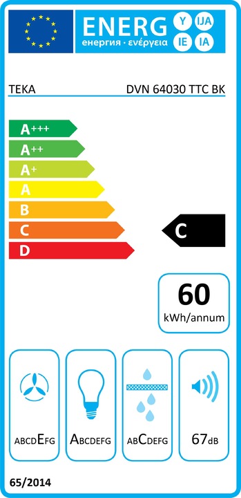 Energie-Label Teka DVN 64030 TTC BK (Wandhaube)