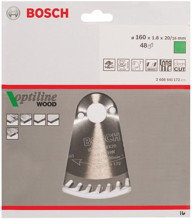 Immagine prodotto Bosch Professional Zubehör Lama circolare per legno PRO, 160 x 1,8 x 20 mm