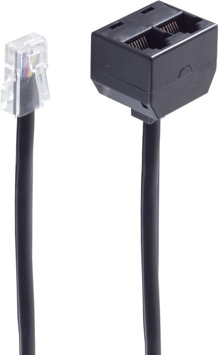 Actual product image Shiverpeaks BASIC-S ISDN Y-adapter, black, 0.1 m 1 x RJ45 8(8) plug