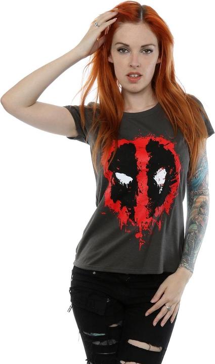 Actual product image Deadpool Womens/Ladies Splat Face Cotton T-Shirt (XXL)