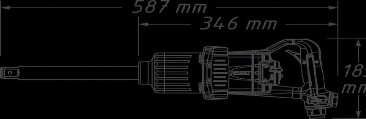 Produktbild HAZET Schlagschrauber ∙ lange Spindel 9014P-1 ∙ Lösemoment maximal: 3400 Nm ∙ Vierkant 25 mm (1 Zol…