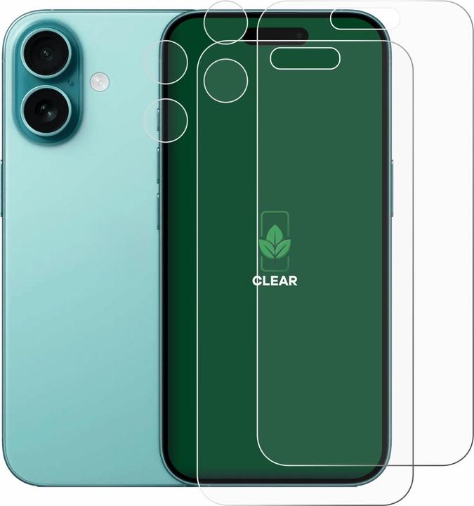 Productafbeelding ScreenLeaf Beschermfolie duurzame screenprotector screenprotector folie helder transparant (2 Stuk, Apple iPhone 16)