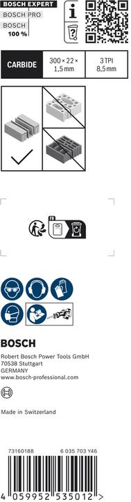 Immagine prodotto Bosch Professional Zubehör Lama per sega alternata Expert 'Aerated Concrete' S 1241 HM, 3 pezzi