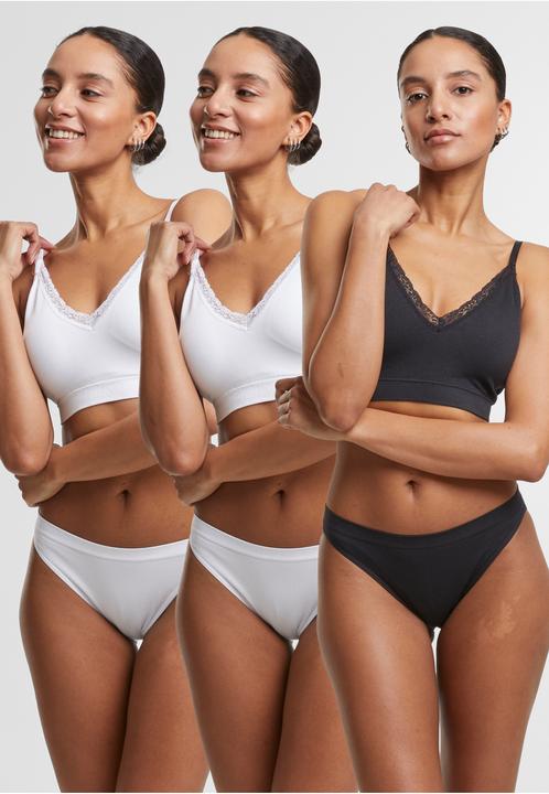 Immagine prodotto Urban Classics Ladies Rip Slip 3-Pack white+white+black S (S, confezione da 3)