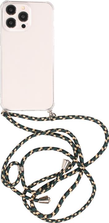Actual product image PhoneLook Cover rubber transparent bumper with rope green / gold (Apple iPhone 16 Pro Max)