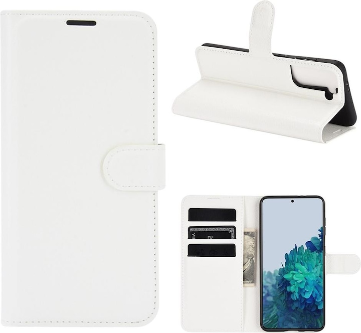 Produktbild Cover-Discount Galaxy S21 - Leder Etui Hülle weiss (Samsung Galaxy S21)