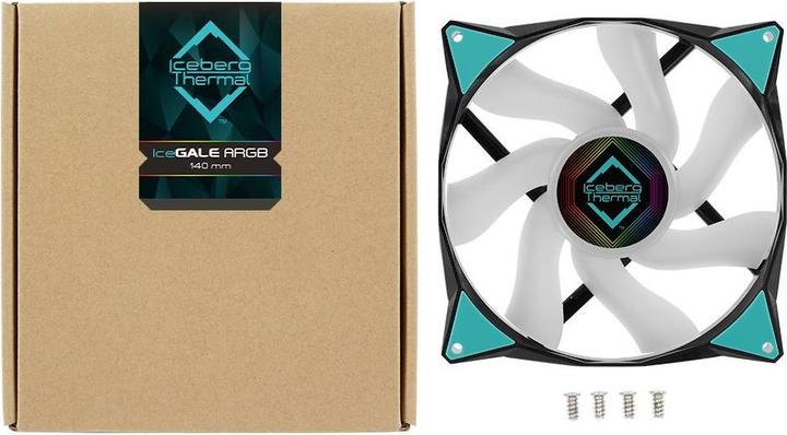 Produktbild Iceberg Thermal IceGALE ARGB Computergehäuse Ventilator 14 cm Schwarz 1 Stück(e) (140 mm, 1 x)