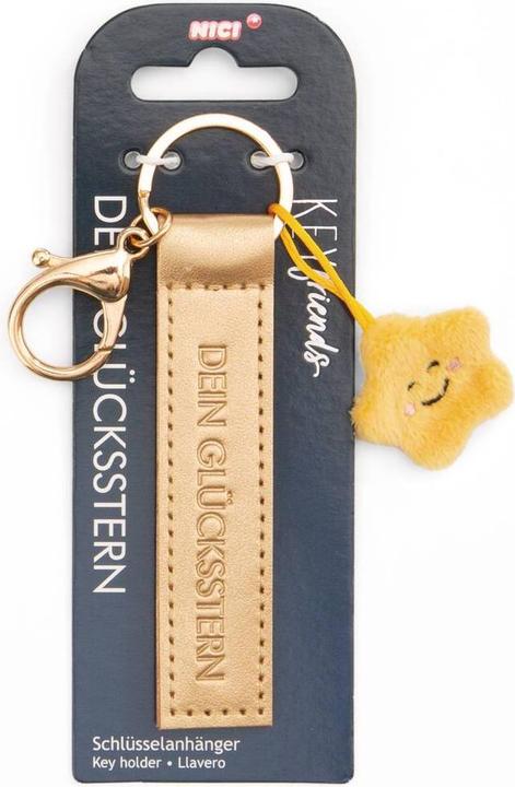 Actual product image Magni NICI Schlüsselanhänger Dein Glücksstern Kunstlederband mit Stern gold 10cm