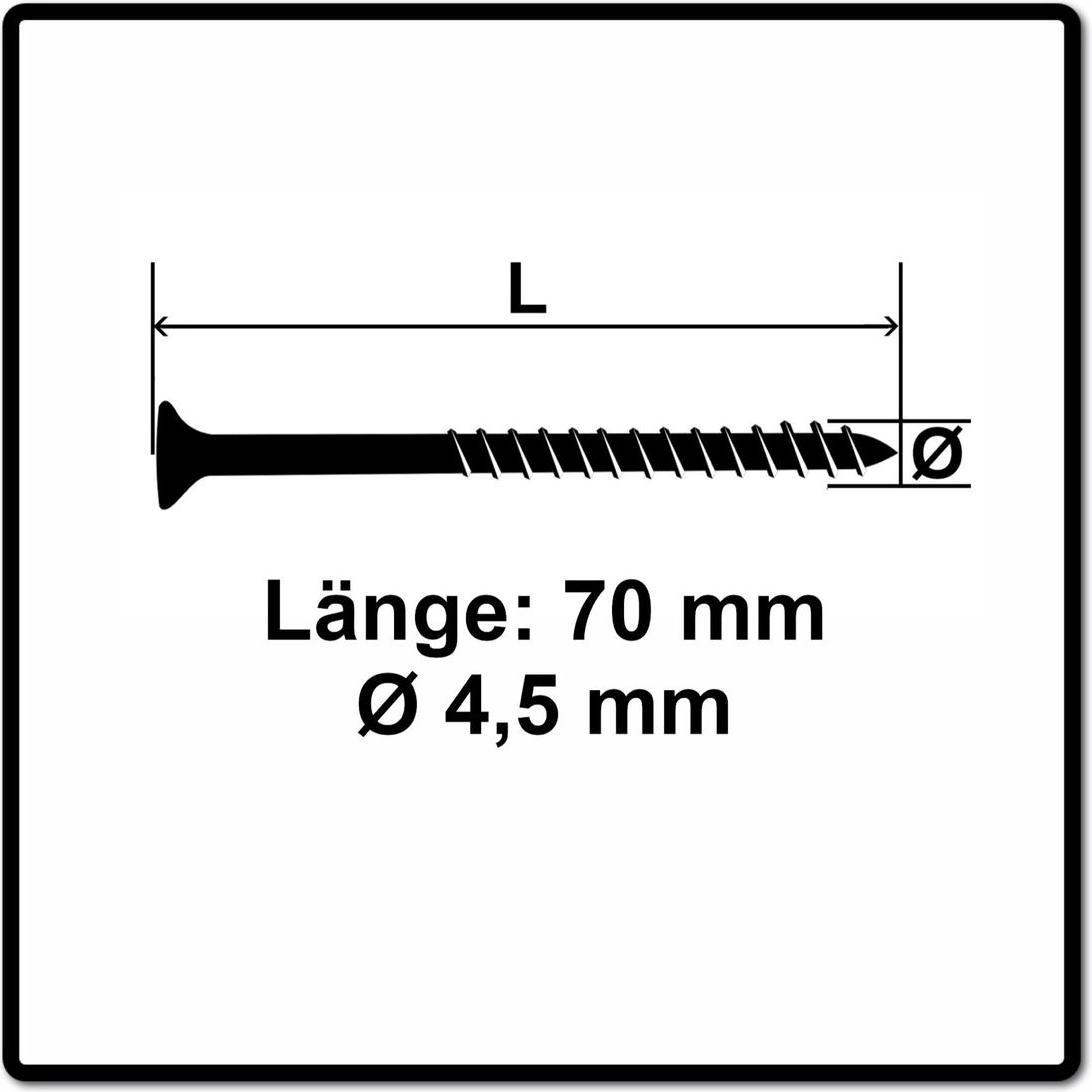 Thumbnail - Fischer, Schrauben, Power-Fast II FPF II Spanplattenschraube 4,5x70 mm 100 Stück ( 670276 ) Senkkopf mit Torx Te (1 Schr...