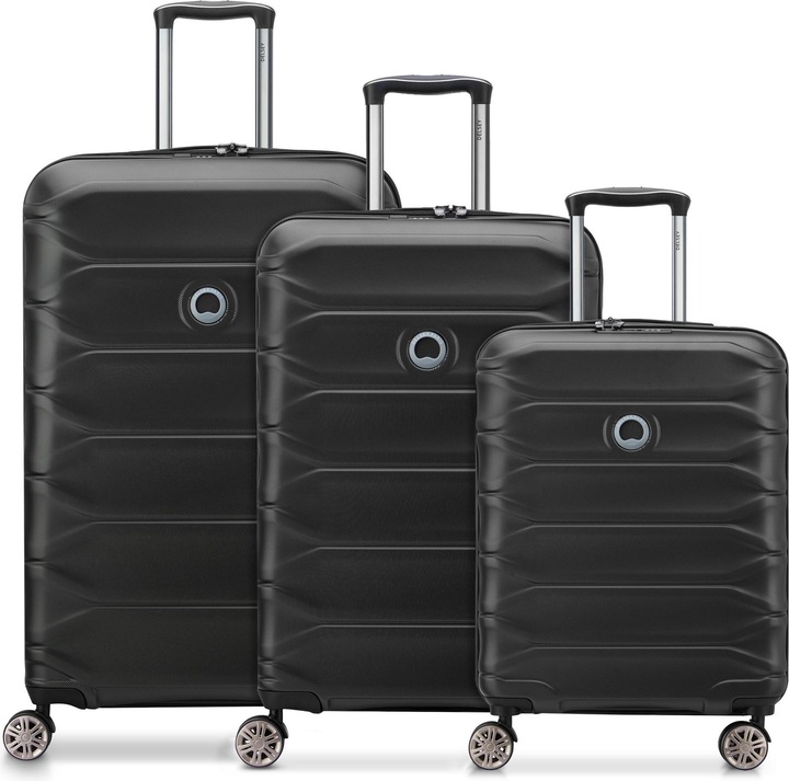 Delsey Meteor 4 Rollen Kofferset 3-teilig mit Dehnfalte (221 l, XL (ab 115l))