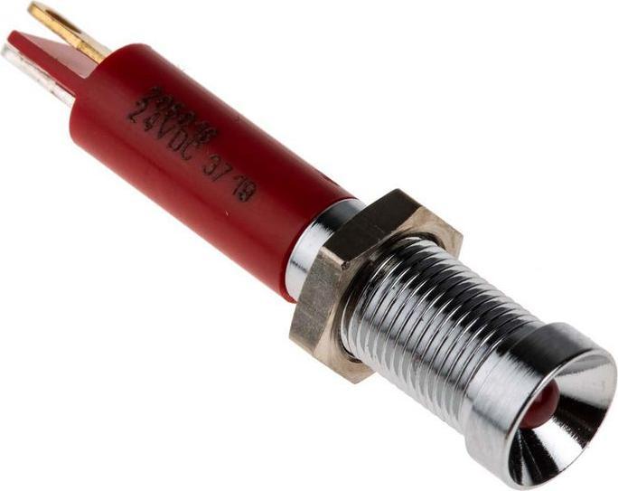 Produktbild RS PRO LED versenkt 6mm chrom 24VDC HE rot