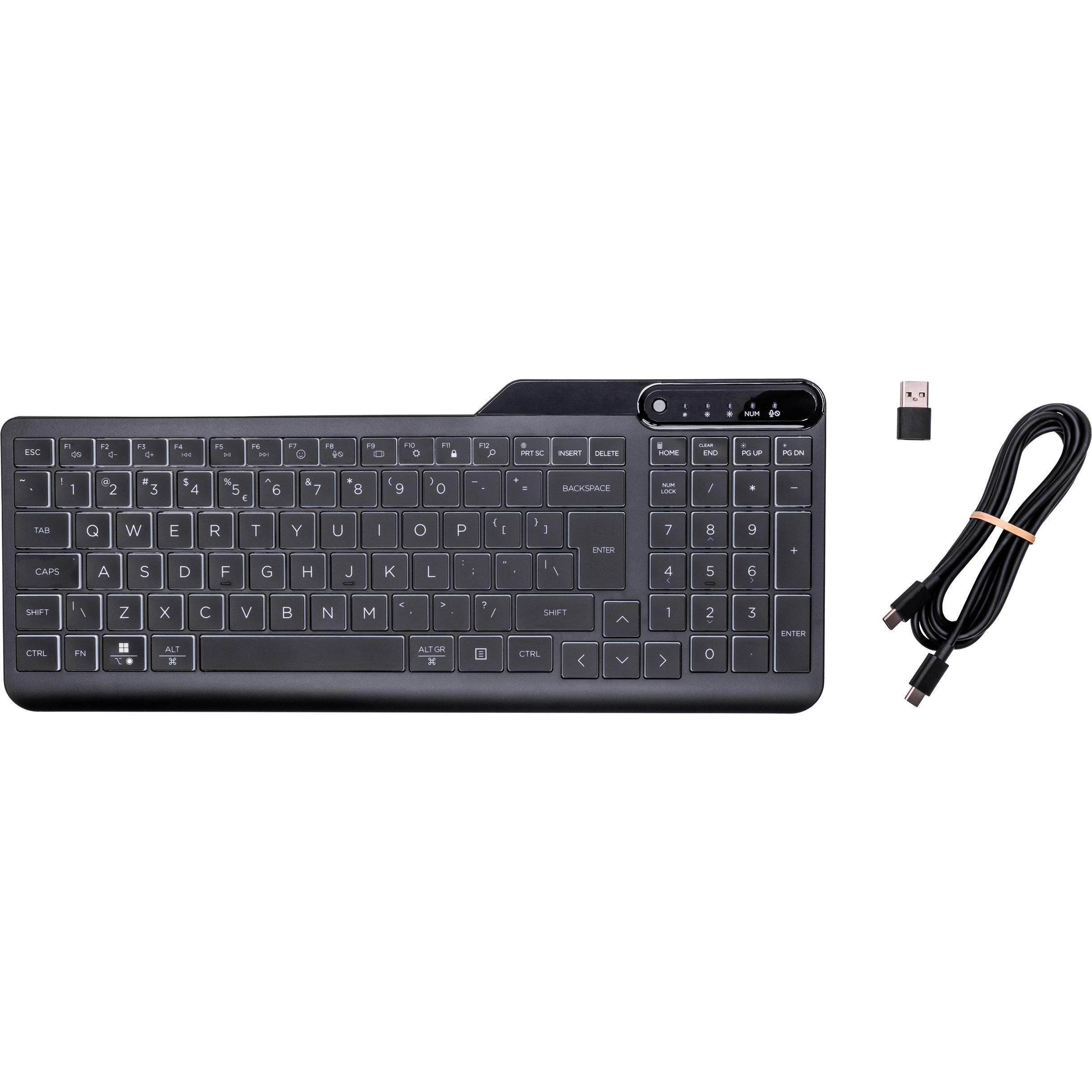 HP 400 BL WD KBD EMEA-INTL English Loc-E (Englisch International, Kabelgebunden), Tastatur, Schwarz