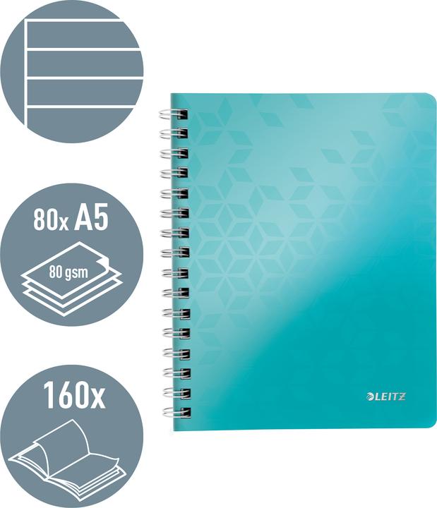 Immagine prodotto Leitz Libro a spirale WOW (A5, Righe, Copertina morbida)