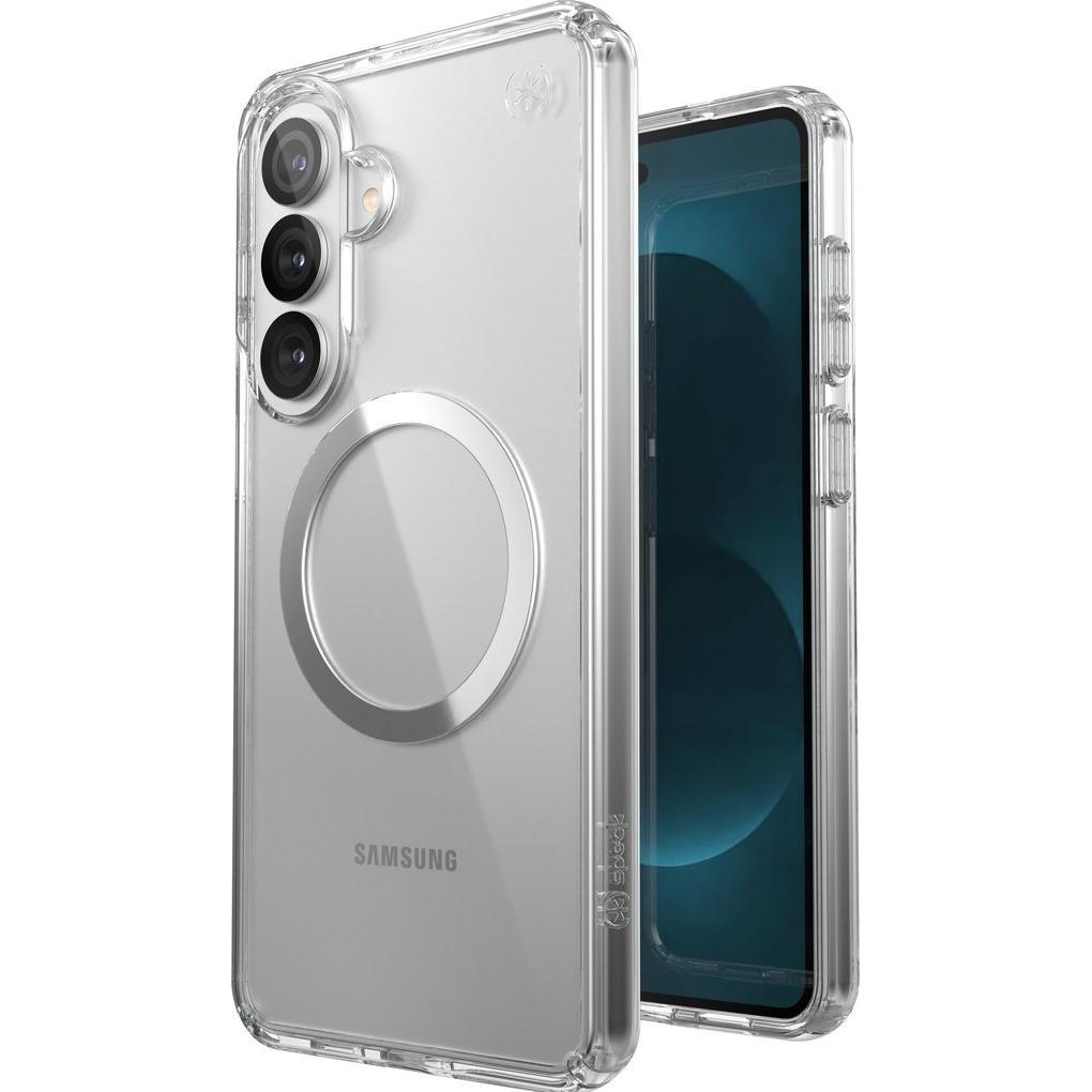 speck Presidio Perfect-Clear Magnet - Samsung Galaxy S26 MagSafe Case (Clear/Clear/Silver) (Samsung Galaxy S26), Cover smartphone, Trasparente, Argent