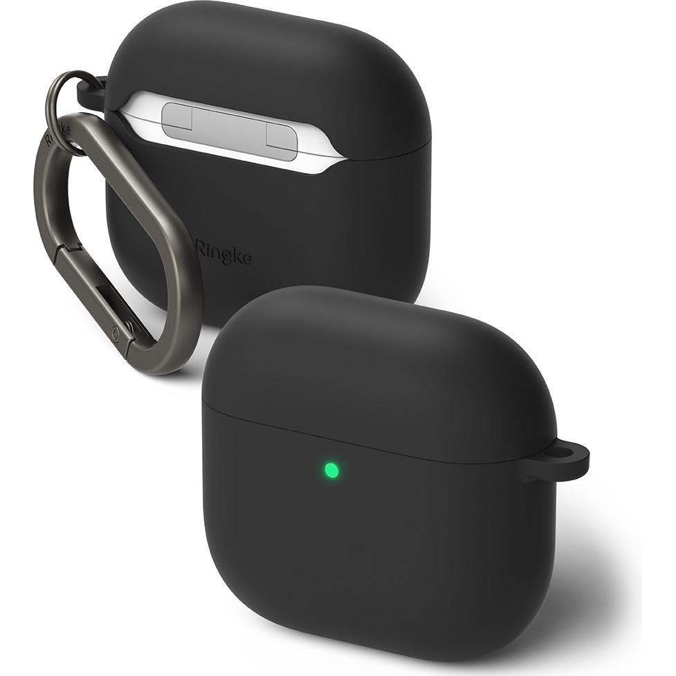 Ringke Silicone Case for Apple AirPods 4 - Black, Kopfhörertasche + Schutzhülle, Schwarz