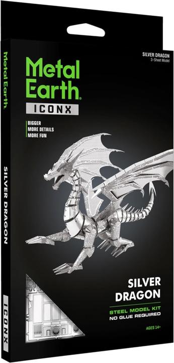 Produktbild Metal Earth Bausatz Iconx Silver Dragon