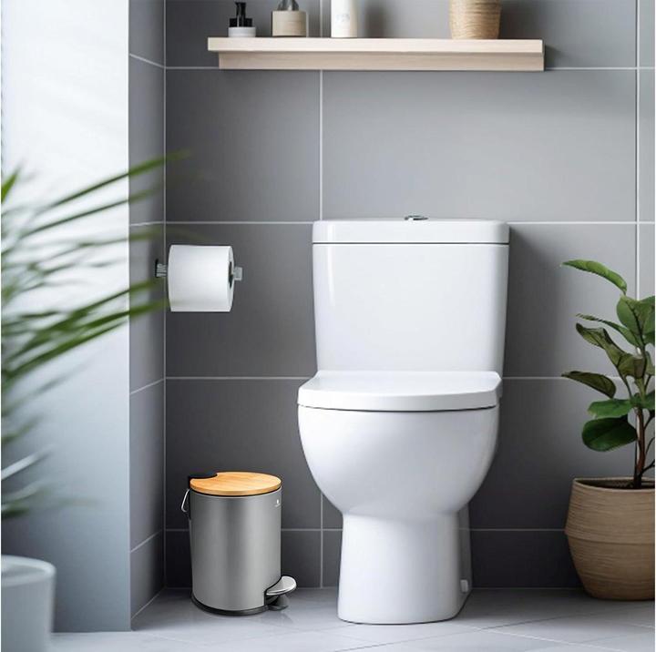 Immagine prodotto Exitoso Tretmülleimer mit Softclose-Deckel 3 l, Grau (3 l)