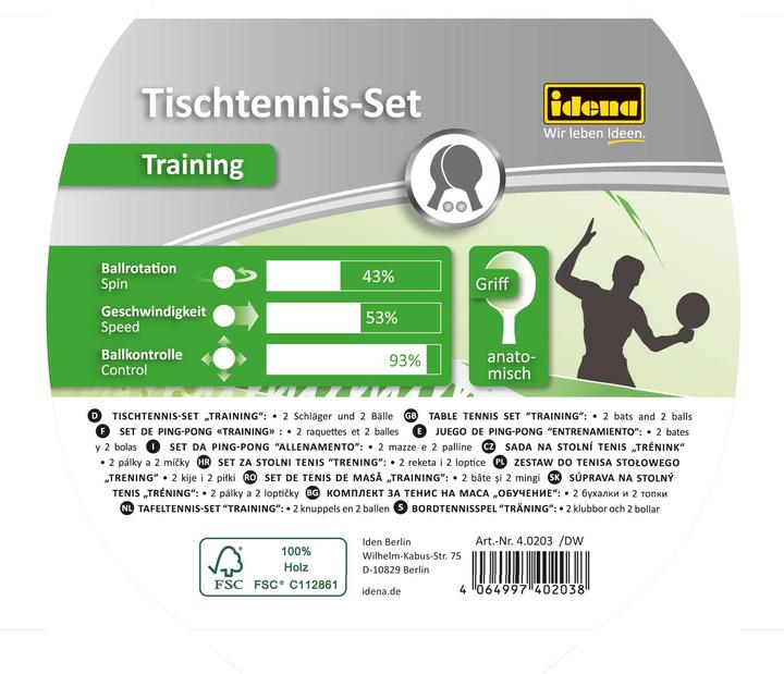 Produktbild Idena Tischtennis-Set Training 5teilig