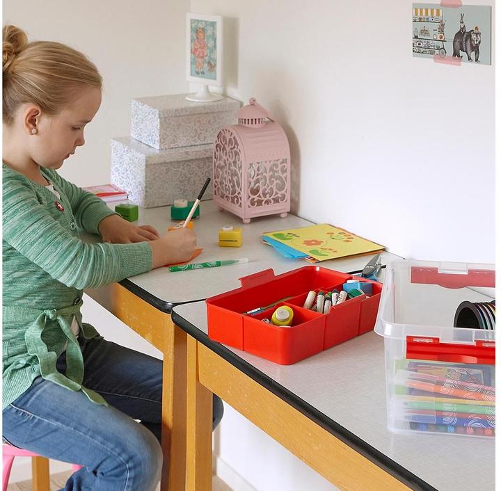 Actual product image Sunware Q-line storage box with insert 6L transparent red (30 cm, 6 l, 1x)