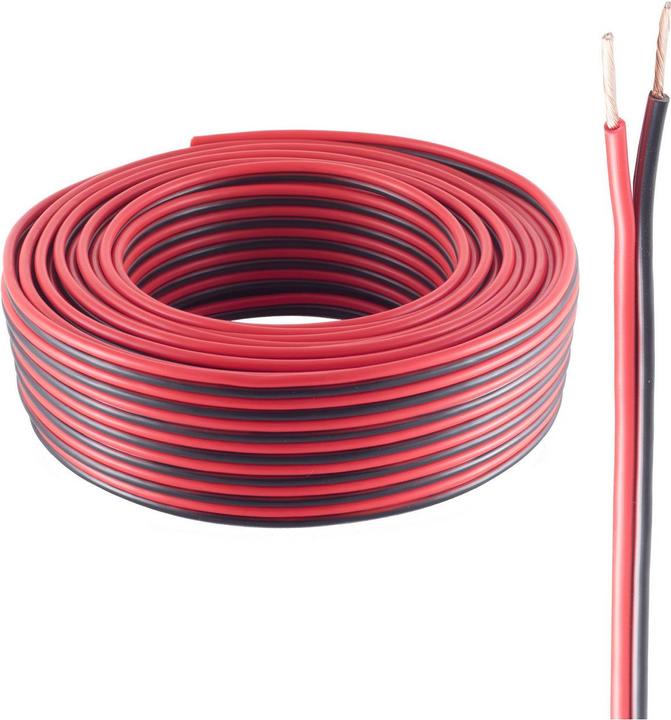 Produktbild Shiverpeaks BASIC-S--Lautsprecherkabel 4mm² 56x0.30 CCA rot/schwarz 50m (50 m)