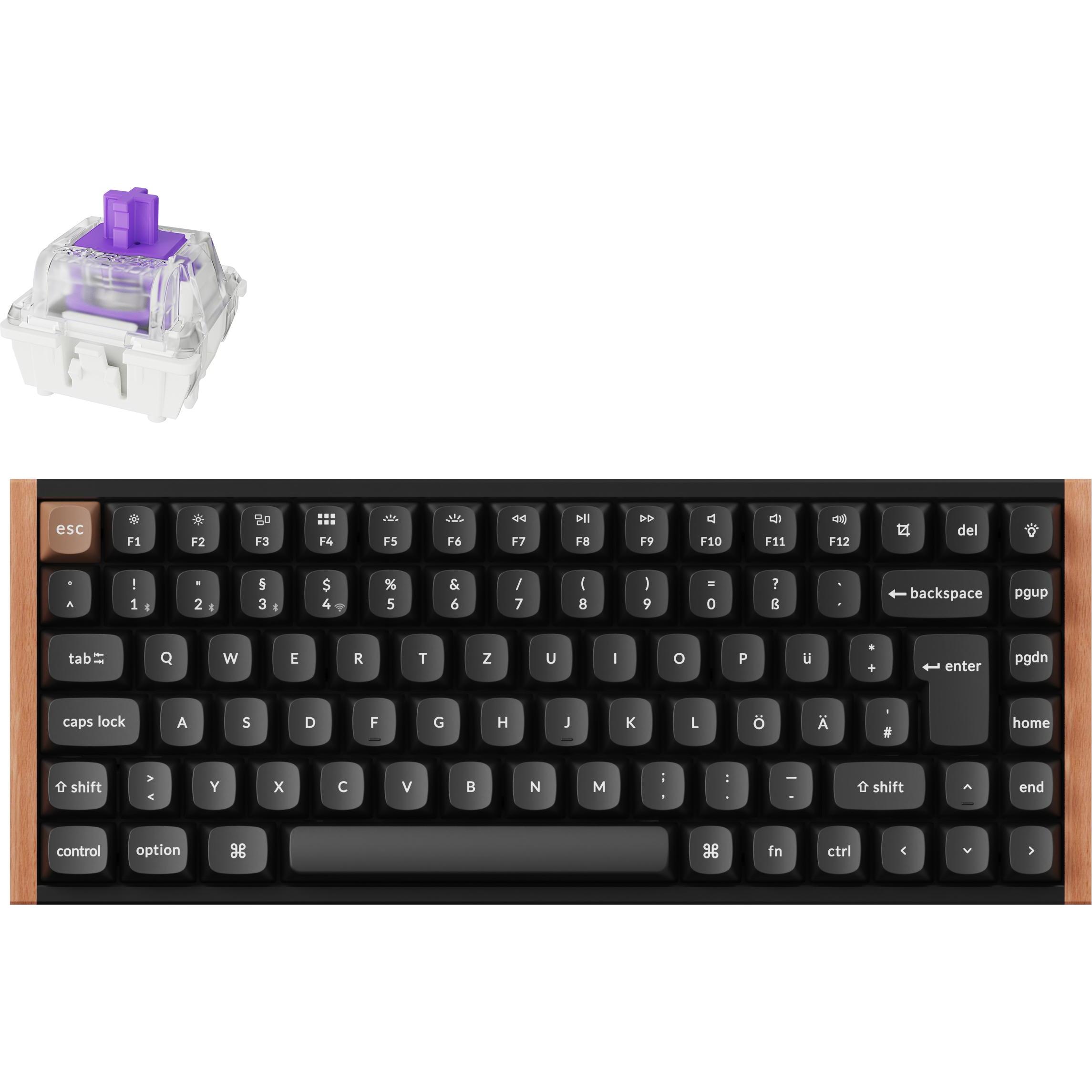 Keychron K2 HE Knob 75% Alu RGB Gateron Magnetic bk H, Accessori per mouse + tastiere, Nero