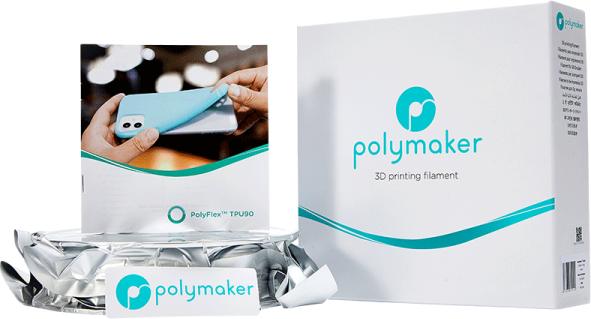 Produktbild Polymaker PolyFlex TPU90 - White - 1.75mm (TPU, 1.75 mm, 750 g)