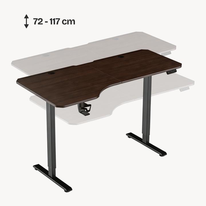 Produktbild Pro-Tec Höhenverstellbarer Tisch Stryn 160x75 cm Walnussoptik