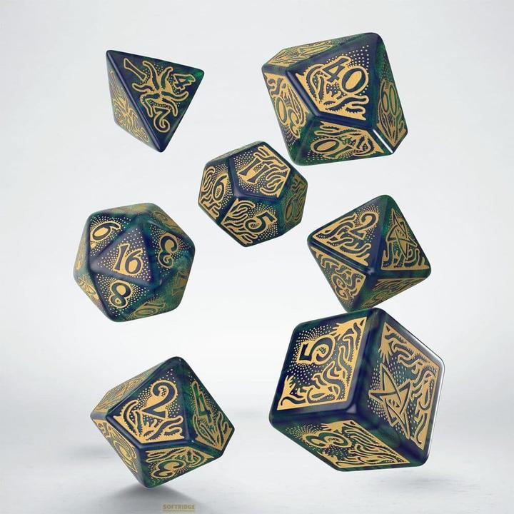 Produktbild Q Workshop Call of Cthulhu 7th Edition Set de 7 Dés Blue-green & Gold