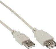 Produktbild Aquatuning USB 2.0 Verlängerung, St/Bu Typ A, beige, 1,8m (1.80 m, USB 2.0)