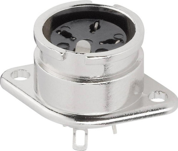 Actual product image BKL Electronic 0202018 DIN circular connector flange socket, contacts straight pole