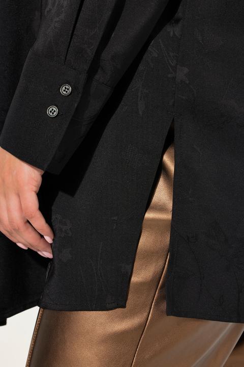Image du produit Ulla Popken Tunique longue en satin texturé. Manches longues et décolleté en V (54)