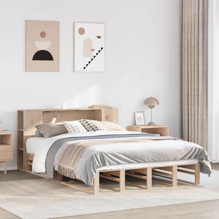Image du produit vidaXL Bett mit Regal (135 x 190 cm)