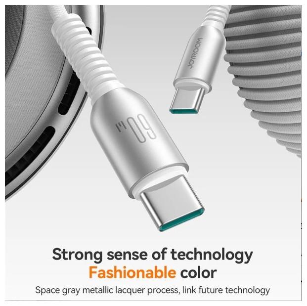 Produktbild Joyroom S-A51 Cutting-Edge Series 60W Fast Charging Data Cable (Type-C to Type-C) 1.2m-Light Gray (1.20 m, 60 W)
