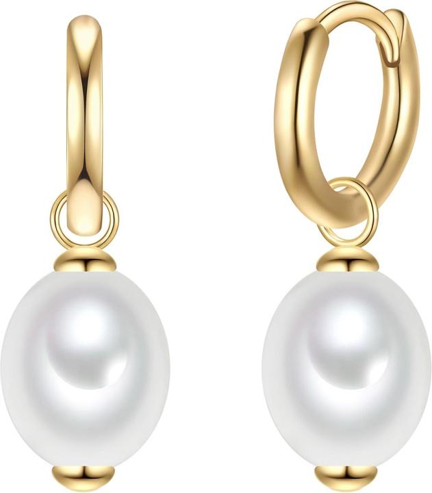 Produktbild Rafaela Donata Creolen Sterling Silber gelbgold Muschelkernperle weiss - 38612 (Sterling Silber)