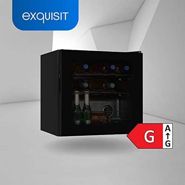 Actual product image Exquisit WS1-12-GTE-030G black, wine cooler (free-standing unit)