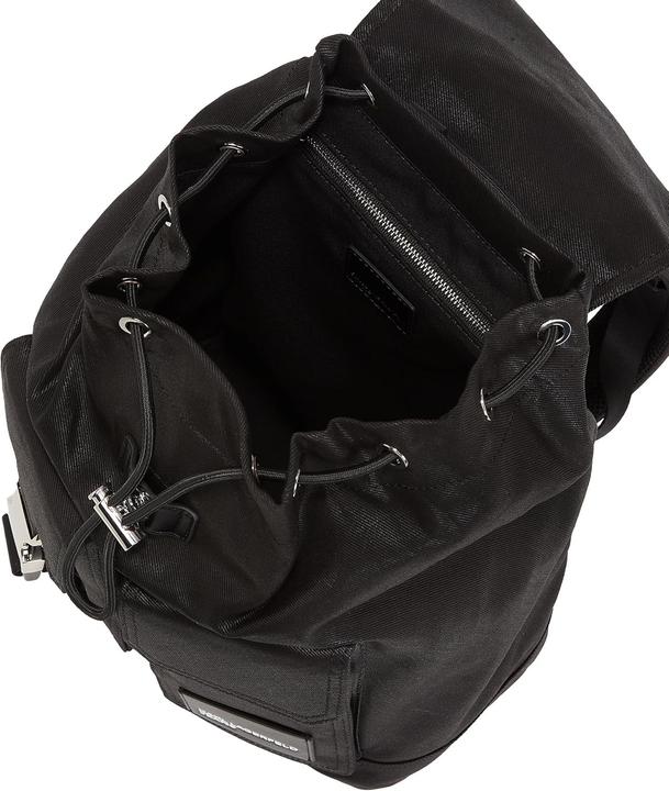 Actual product image Karl Lagerfeld Utility Coated Denim Backpack with Adjustable Straps