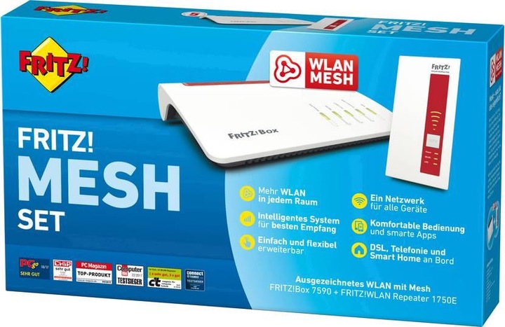 Produktbild AVM FRITZ!Mesh Bundle: Box 7590 + Repeater 1750E DE-Version
