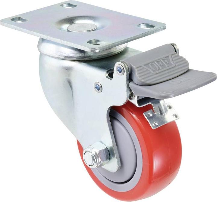 Image du produit Toolcraft TO-7935651 Roulette pivotante à nivellement, 76 mm avec plaque à visser