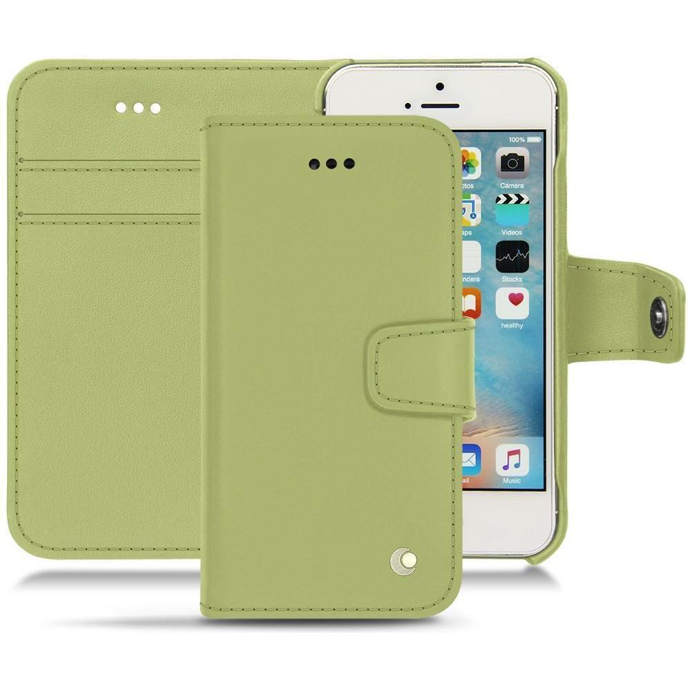 Noreve Lederschutzhülle Wallet (Apple iPhone SE), Smartphone Hülle, Grün