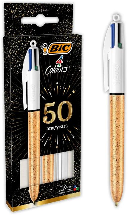 Immagine prodotto Bic Biros 4 Colori Party Medium (M), 3 pezzi (Blu, Nero, Rosso, Verde, 3x)