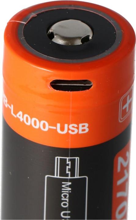 Image du produit AccuCell Batterie 21700, avec port USB pour la recharger (1 pcs, 21700, 4000 mAh)